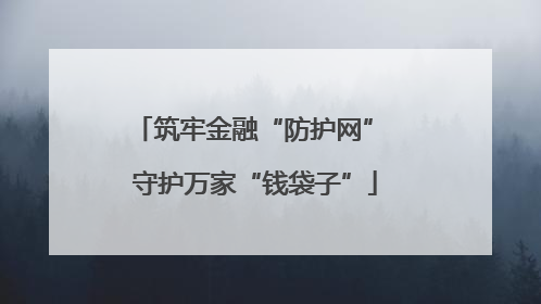 筑牢金融“防护网” 守护万家“钱袋子”
